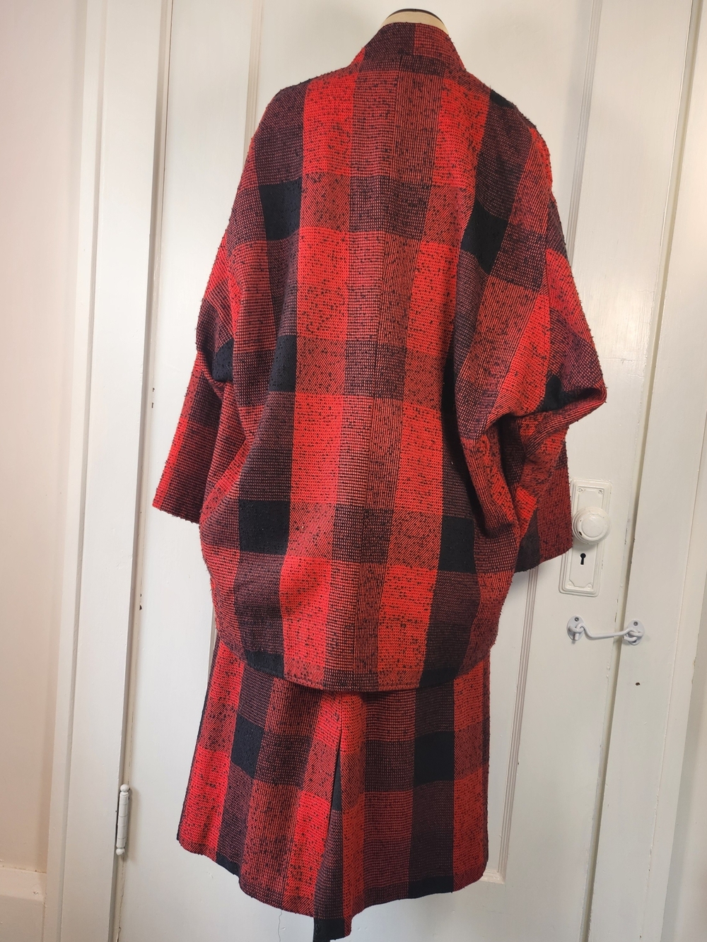 Vintage Grunge Punk Plaid S/M Oversized Skirt Jacket Blazer Set - Picture 5 of 9
